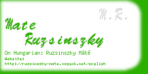 mate ruzsinszky business card